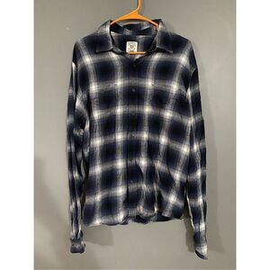 True Craft Blue Plaid Long Sleeve Button Up Shirt Size XL